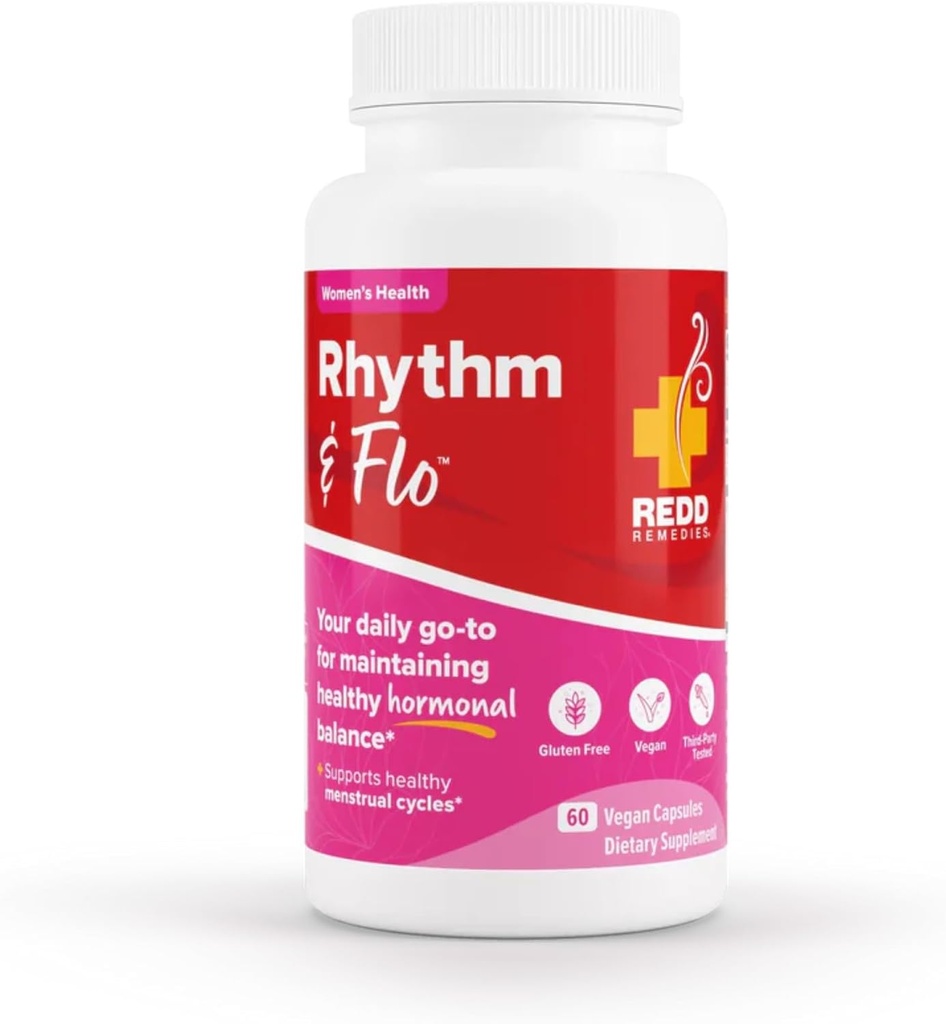 Remedios Redd, Rhythm & Flo, soporta ciclos menstruales saludables, 60 cápsulas Vegan