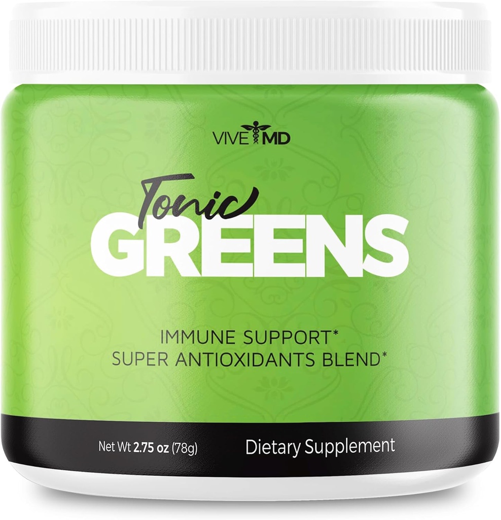 Tonic Greens Powder Vitamin Boost Suplemento Oficial Fórmula - Natural Green Blend Energy Suplemento Extra Strength - BCAA L-Glutamine Vitamina B6, Energía Revolucionaria Fijación Reseñas (1 Pack)