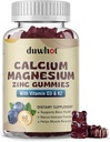 Calcio Magnesio Zinc Gummies for Women, Chewable Calcium Suplemento 1000 mg Vitamina D3 & K2, Bone & Nerve Health, Muscle Function, Immune Support & Stress Relief, Blueberry Flavor, 60 Ct