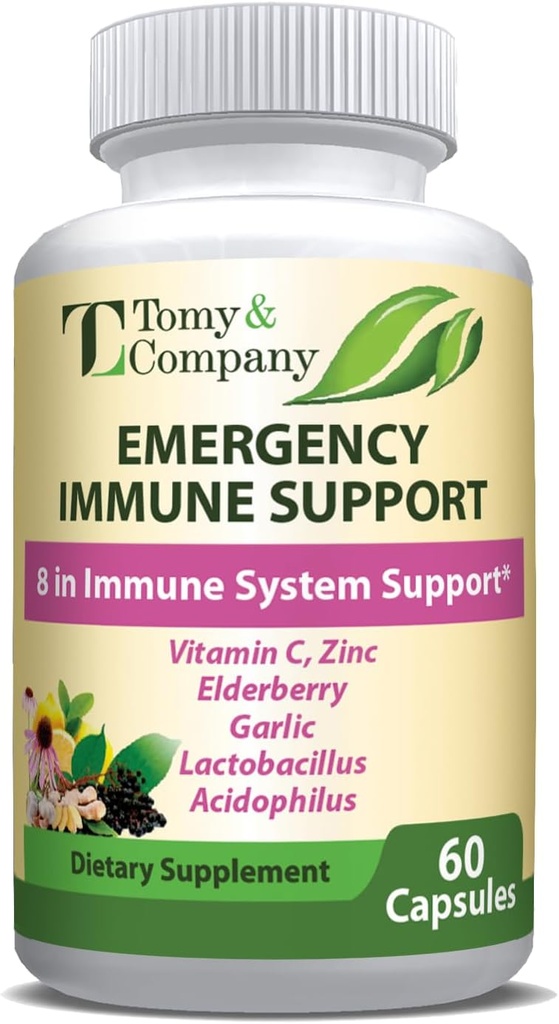 Apoyo de emergencia Las cápsulas de arándano, para hombres y mujeres, con vitamina C, vitamina D3, zinc, sin gluten, Vegetariana 60 cápsulas