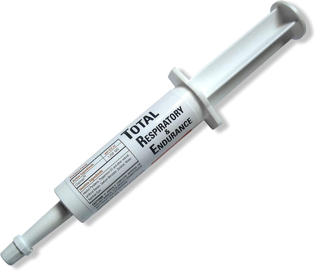 Ramard Total Respiratory " Endurance Syringe for Horses, Equine Vitamin " Supplements, Veterinary Supplies, con Clairisol, Methyl Parabens, Peppermint Oil " Sodium Benzoate 1/2 oz, 1-Pack