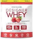 Designer Wellness, Designer Whey, Natural Whey Protein Powder con probióticos, fibra y clave B-Vitamins for Energy, Gluten-Free, Summer Strawberry, 2 lb