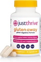 Just Thrive Gluten Away - 30 Servidores Enzymes Digestivos + Soporte Probiótico para Defensa Gluten - Vegan, Gut Health Supplement