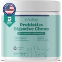 Probióticos para perros, probióticos de perros y prebióticos con enzimas, para la salud digestiva y el equilibrio de levadura, sistema de apoyo, sabor de pollo, 120 cerdas blandas