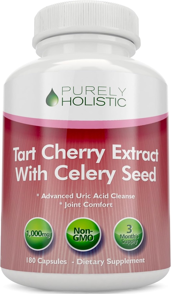 Extracto de la cereza de Tart Capsules 1000mg - 180 cápsulas, 3 mes de suministro - Blend con cereza de Tarta y polvo de semilla de celería