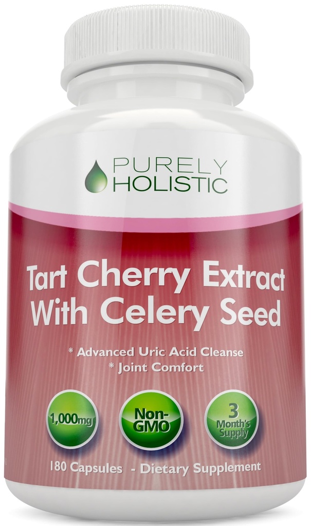Extracto de la cereza de Tart Capsules 1000mg - 180 cápsulas, 3 mes de suministro - Blend con cereza de Tarta y polvo de semilla de celería