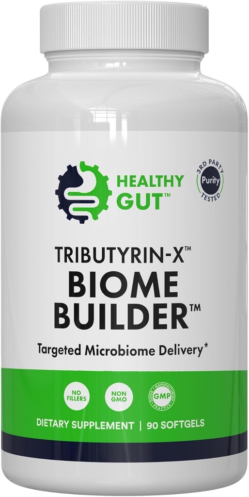 Saludable Gut Tributyrin-X ← Más Bioavailable Butyrate Suplemento para Gut Health & Leaky Gut Support ← 99% Puro w/Zero Odor TEN 90 Softgels