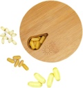 Medicine Organizer Wood Daily Weekly, Travel Pill Organizer and Pill Holder, Vitamin Medicine Pill Organizer Case Box, Pill Box Day, Improved Design with Days of The Week and Solid Wood Lid (Morning)