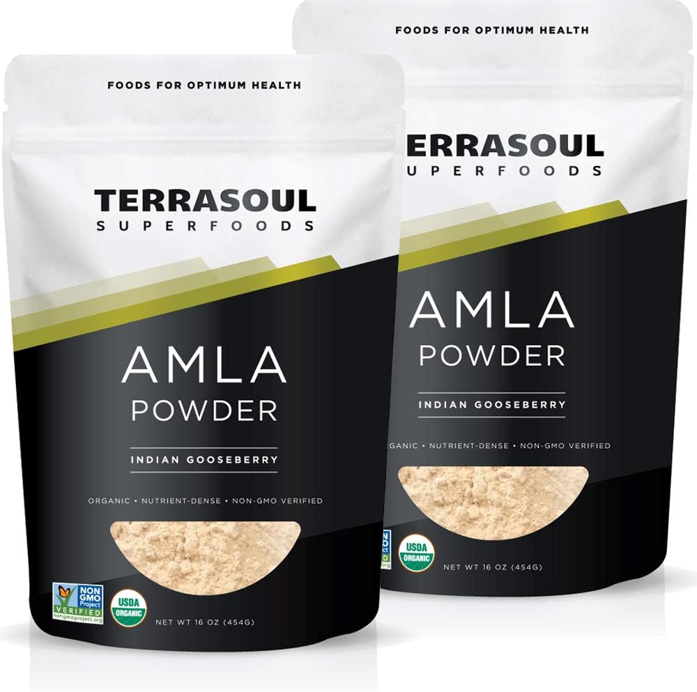 Terrasoul Superfoods Organic Amla Berry Powder (Amalaki), 2 Lbs - Rico en Antioxidante Vitamina C ¦