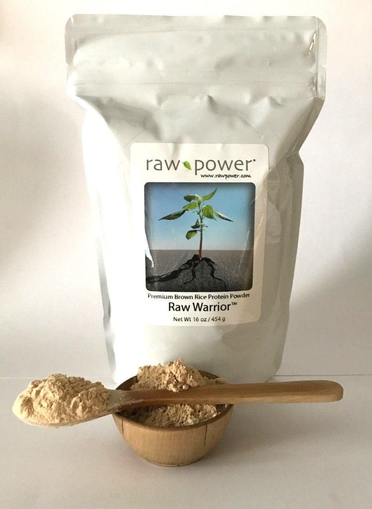 Raw Power Raw Warrior Brown Rice Protein Powder, (16 oz, Premium)
