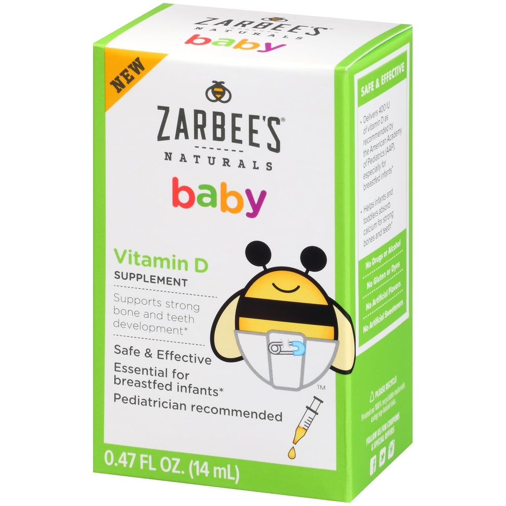 Suplemento de vitamina D de bebé de Zarbee, 0.47 Fluid Ounce
