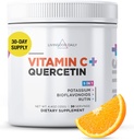Livingood Daily High Dose Vitamin C Powder Suplemento, 2.600 MG Ascorbic Acid Powder apoya la salud de la inmunidad y la piel, vitamina C con quercetina, endulzada con Stevia, Vegan, 30 Actuaciones