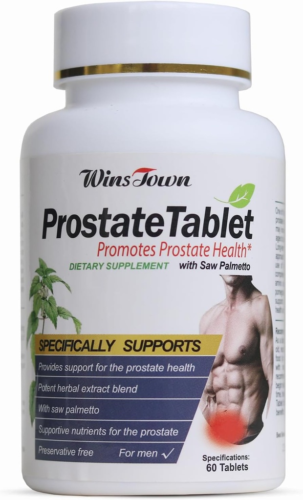 Píldoras de próstata, Saw Palmetto Prostate Health Supplements for Men, Support Hair Health, Urinary Tract &amp; Bladder Control, 60 Tablets