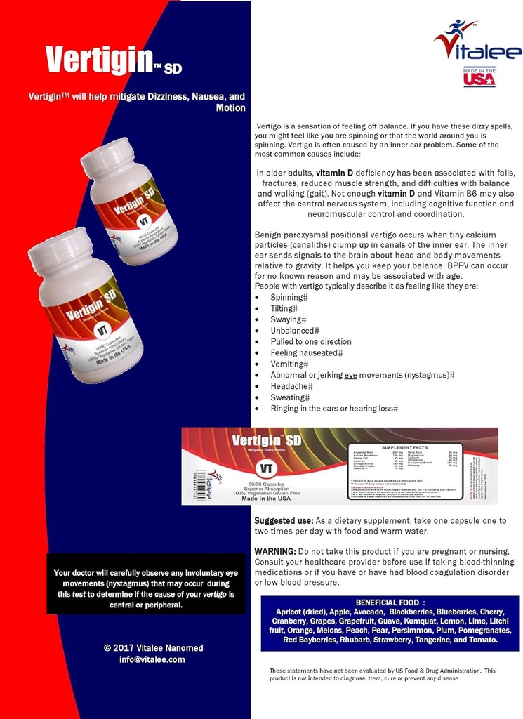 Vertigin SD- Vertigo Supplement (60 cnt)