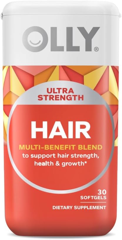OLLY Hair and Skin Vitamin Bundle - Ultra Strength Hair Softgels with Biotin, Keratin, Vitaminas B12, D y Complejo Inigualable Gummy con vitaminas A, E, Zinc for Clear Skin - 30 y 50 Cuenta