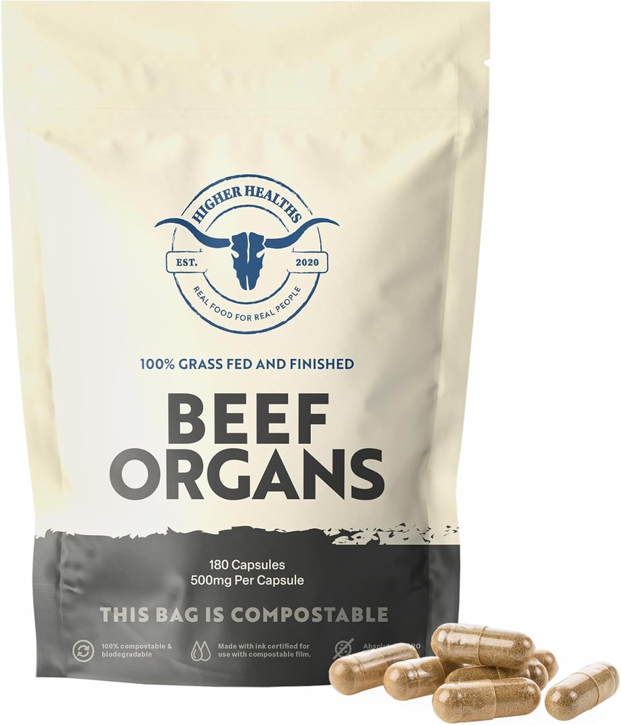 Beef Organs - The Everything Capsule -100% USA Beef - 180 Capsules Bag