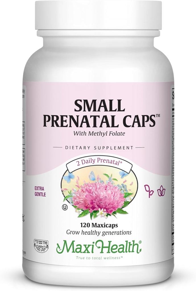 Maxi pequeñas cápsulas prenatales con folato de metil 120 ct