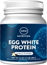 MRM Nutrición Egg White Protein ANTE Vanilla Flavored TEN 23g Proteína libre de grasa  tolera con enzimas digestivas ← Valor biológico más alto Silencio Testado clínico Ø 20 Serviciones