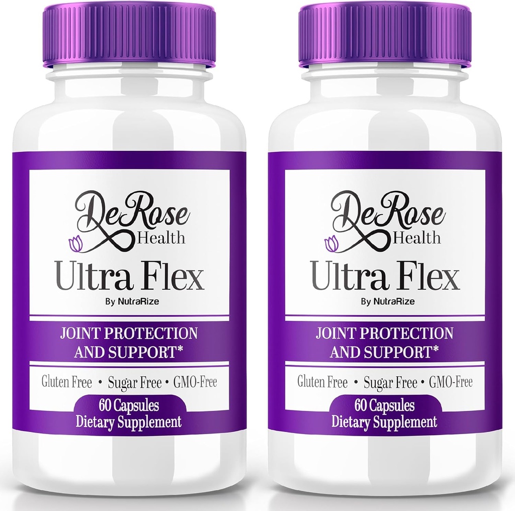 (2 Pack) Ultra Flex Capsules, Advanced Joint Support Supplement, Ultra Flex Natural Joint Health Formula, Max Strength Pills for Joint Wellness and Mobility, UltraFlex Vitamin Reviews (120 cápsulas)