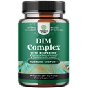 Suplemento DIM puro para hombres con bioperina - Bloqueador de estrógeno DIM para hombres para equilibrio hormonal &amp; salud de próstata - Complejo de testosterona Diindolylmetano con flores de Broccoli - 60 cápsulas