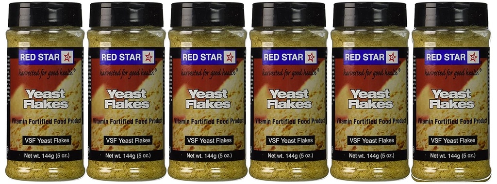 Levadura Nutricional Estrella Roja - VSF Mini Flake - 5 oz Cada (Pack de 6)