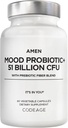 Amen Mood Probiotic Supplement 51 Billion CFU - Organic Prebiotics and Probiotics - Acidophilus Probiotic Pills, Fibers - Mood Organic Ashwagandha, Blueberries - Vegan & Non-GMO - 60 Capsules