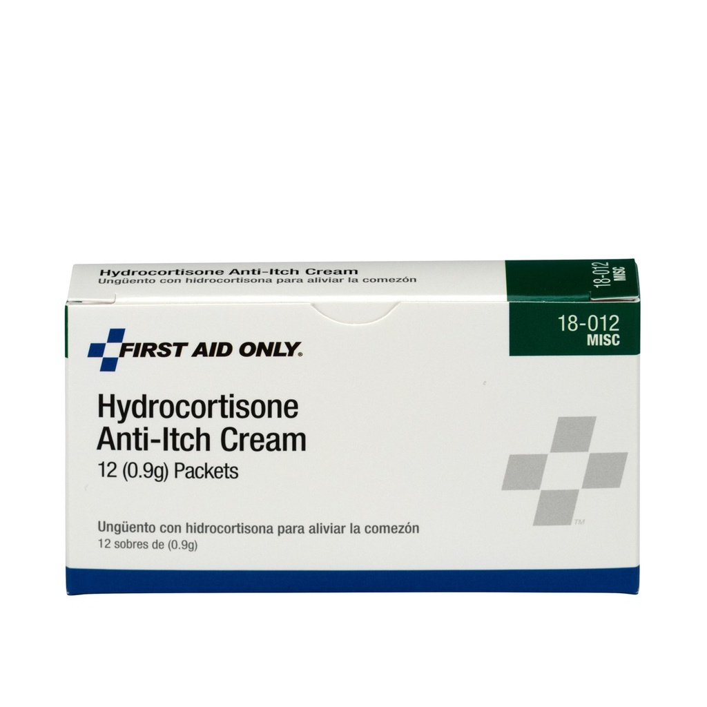 Primeros auxilios Sólo 18-012 paquetes de crema de hidrocortisona, 12 cuenta
