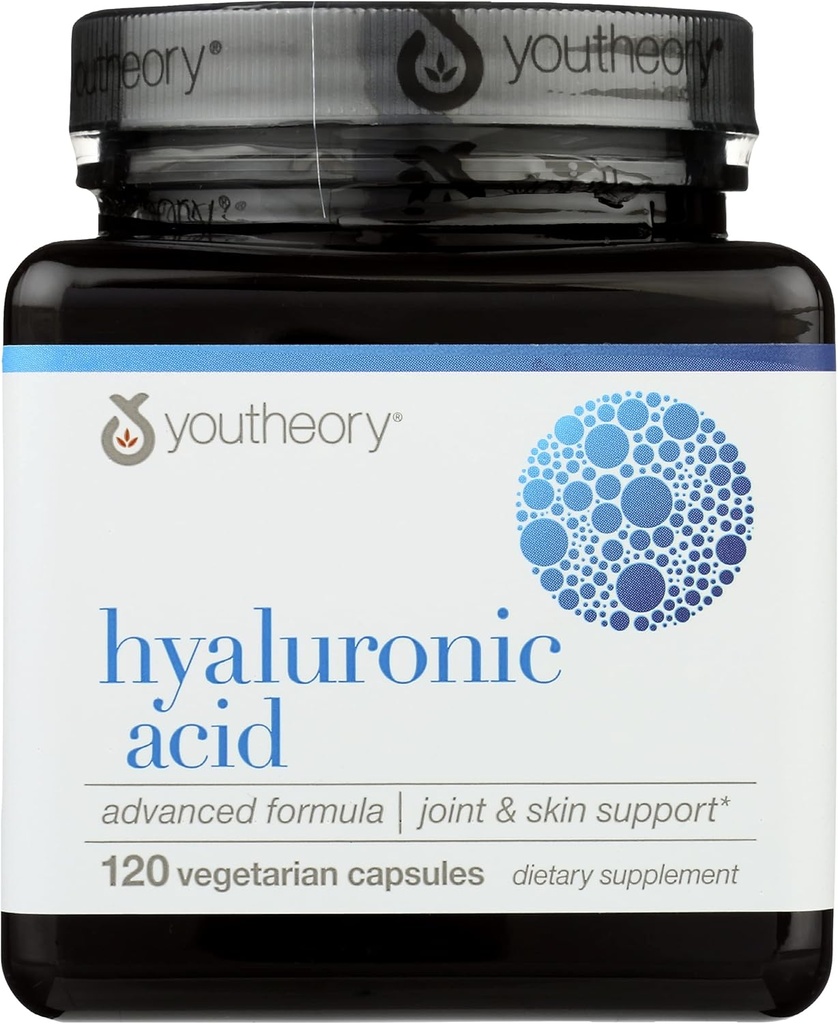 Teoría Hialurónica Ácido Advanced Fórmula, Dairy Free, 120 Capsules (Pack of 1)