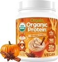 Orgain Orgain Pólvora Proteína orgánica, Pumpkin Spice sabor estacional - 21g de Proteína vegetal, 5g Fibra Prebiótica, No Ingredientes Lactosa, No Sugar Añadido, No OGM, Para Shakes &amp; Smoothies, 1.02 lb