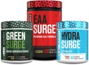Jacked Factory Green Surge Green Superfood Powder, Hydrasurge Electrolyte Hydration Suplemento, EAA Surge EAA Suplemento