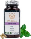 Zen Blend - Stress and Anxiety Suplemento con Ashwagandha, L-Theanine, Holy Basil, Skullcap, Passionflower & Lemon Balm ← Apoya Mood, Focus &amp; Stress Relief ← Vegan " Non-GMO Silencio 60 cápsulas