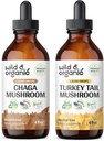Wild & Organic Chaga Mushroom Tincture 4 fl oz & Turkey Tail Mushroom Tincture 4 fl oz