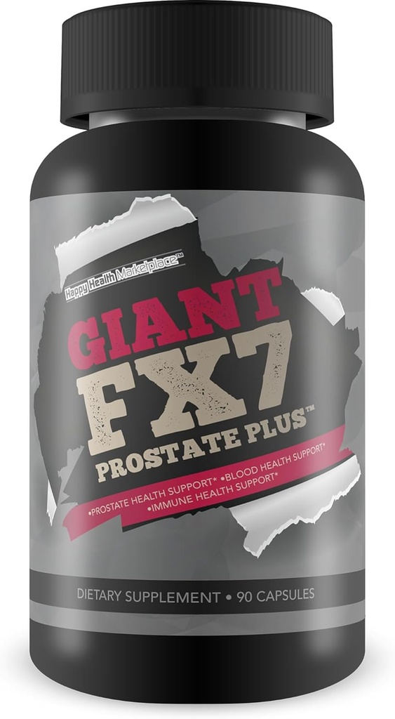 Giant FX7 Prostate Plus - Suplementos de próstata para soporte de próstata " Apoyo a la energía y resistencia - Promover la función de próstata saludable " Tamaño - Apoyo de próstata masculino con zinc