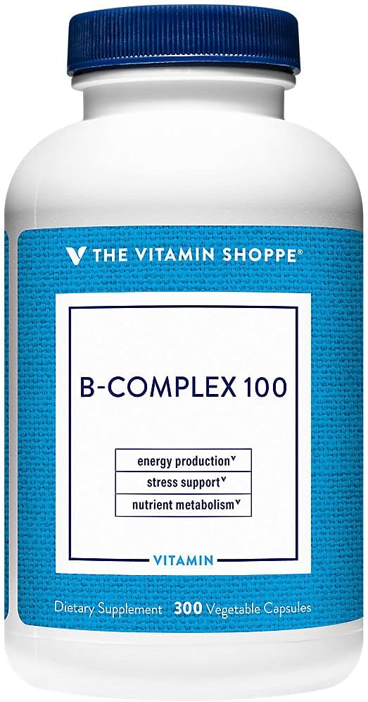 La vitamina Shoppe B-Complex 100 - apoya la producción de energía, la función del sistema nervioso y el metabolismo nutrito - excelente fuente de B1, B2, B6, B12, Niacin, ácido fólico " Biotina (300 cápsulas vegetales)