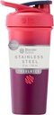 BlenderBottle Sport Sleek Acero Insulado Botella con Wire Whisk, 25 onzas, Sangria Ombre – Protein Shakes " Hydration for Athletes " Fitness Enthusiasts, Easy Mixing, Slim Easy to Hold, Keeps Drinks Cold, Lockable Lid
