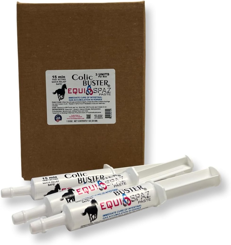 Suplemento de la digestión de caballos para la producción de gas intestinal inmediatamente lindo - Alivia el cólico en 15 minutos por Saratoga Veterinary Product (3 Pack)