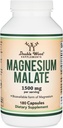 Magnesium Malate Capsules (180 Conde) - 1.500mg Por Serving (Magnesium Bonded to Malic Acid), Third Party Tested, Vegan Friendly, Gluten Free by Double Wood Supplements