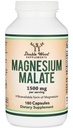 Magnesium Malate Capsules (180 Conde) - 1.500mg Por Serving (Magnesium Bonded to Malic Acid), Third Party Tested, Vegan Friendly, Gluten Free by Double Wood Supplements