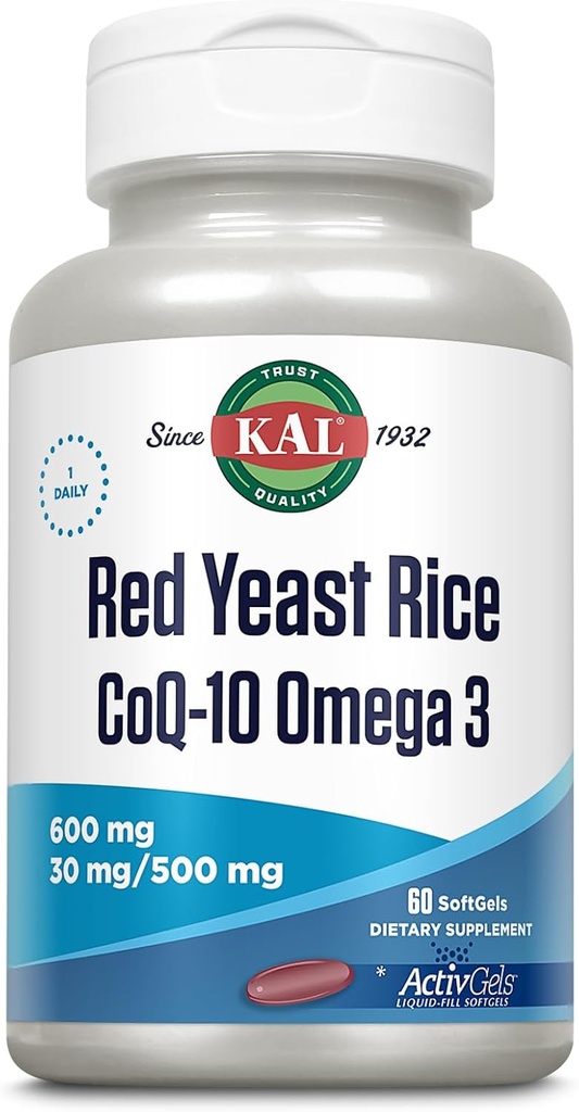 KAL Red Yeast Rice COQ10 Omega 3, 60 Cuenta