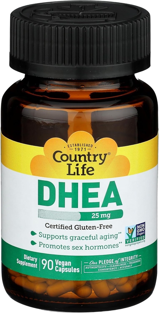 Country Life, DHEA, 25 mg, 90 cápsulas vegetarianas