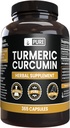 PURE ORIGINAL INGREDIENTES Curcumin Turmeric (365 cápsulas) No hay magnesio o artillería de arroz, siempre puro, lab verificado