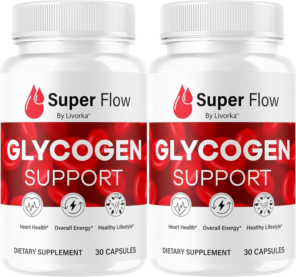 (2 Pack) Super Flow Glycogen - SuperFlow Glycogen Support Capsules, Super Flow, Glycogen Support Super Flow, Official SupperFlow Glycogen Support, Super Flow Glyco Optimizer, 60 cápsulas para 2 meses