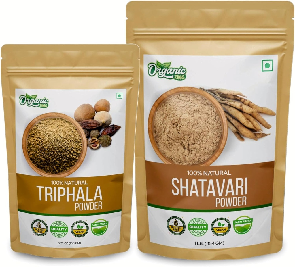 ZING ORGANIC Shatavari- 454g " Triphala Powder- 100g