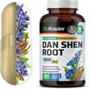 BIO KRAUTER Dan Shen Root Capsules - 1200 mg Strength - 250 cápsulas de salvia roja - Fuente antioxidante - Salvia Miltiorrhiza Root - Vegan