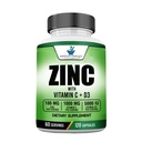 American Standard Supplements Zinc 100mg, Vitamina C 1000mg y Vitamina D3 5000 UI (125mcg) Por Serving - Gluten Free, Non-GMO, 120 Capsules, 60 Servings