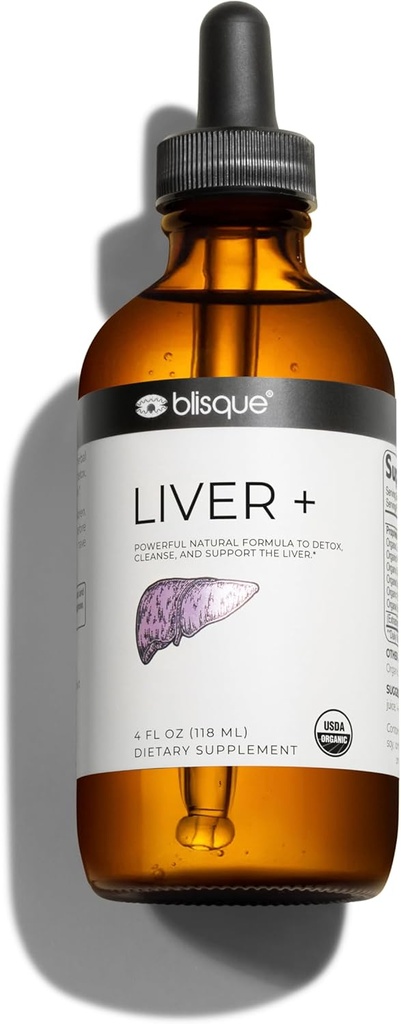 Blisque – Organic Liver Support Complex Supplement to Detox, Cleanse, and Repair The Liver peru Doctor-Approved tención Natural Ingredients ← Milk Thistle y Dandelion Root ← 4 Ounce  118 Servings