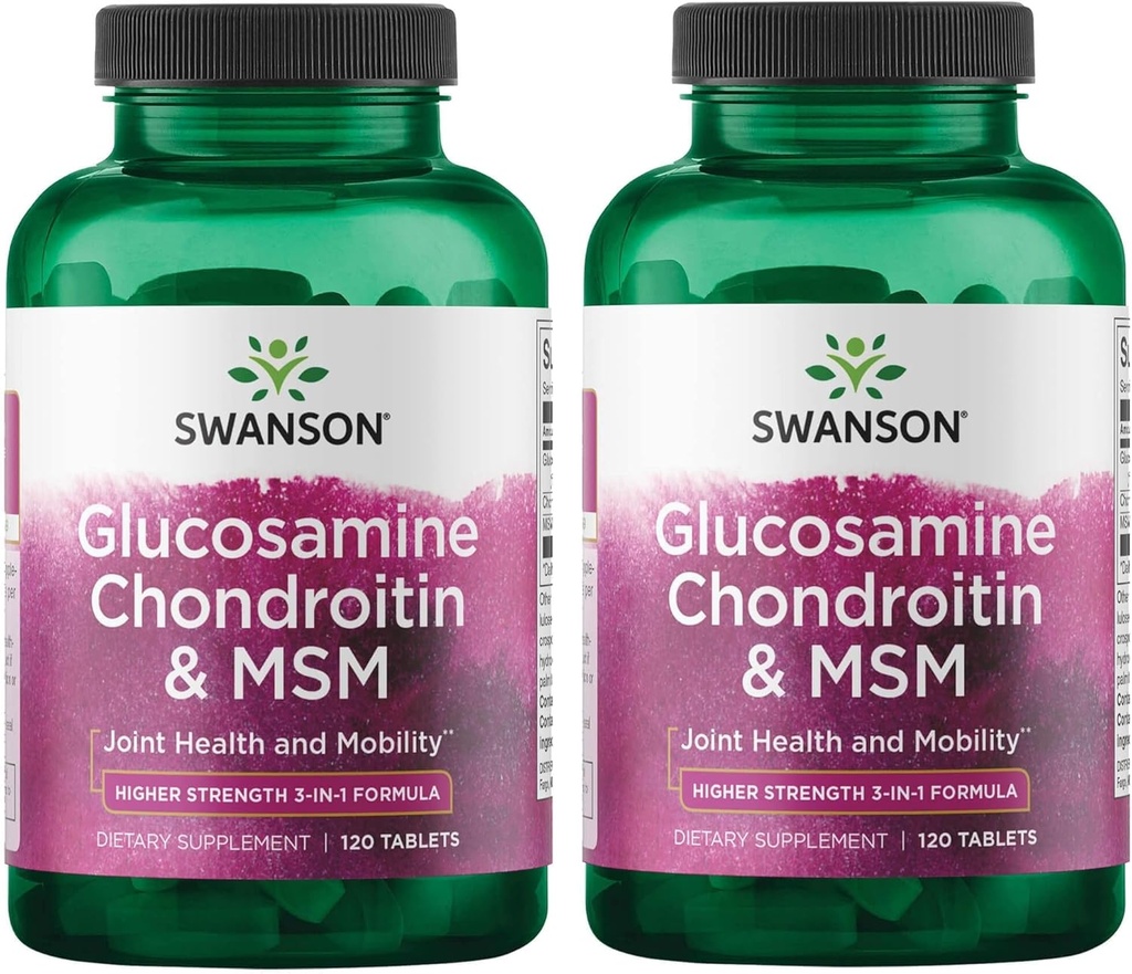 Swanson Glucosamine Chondroitin &amp; Msm 500/400/200 Milligrams 120 Tabs (2 Pack)
