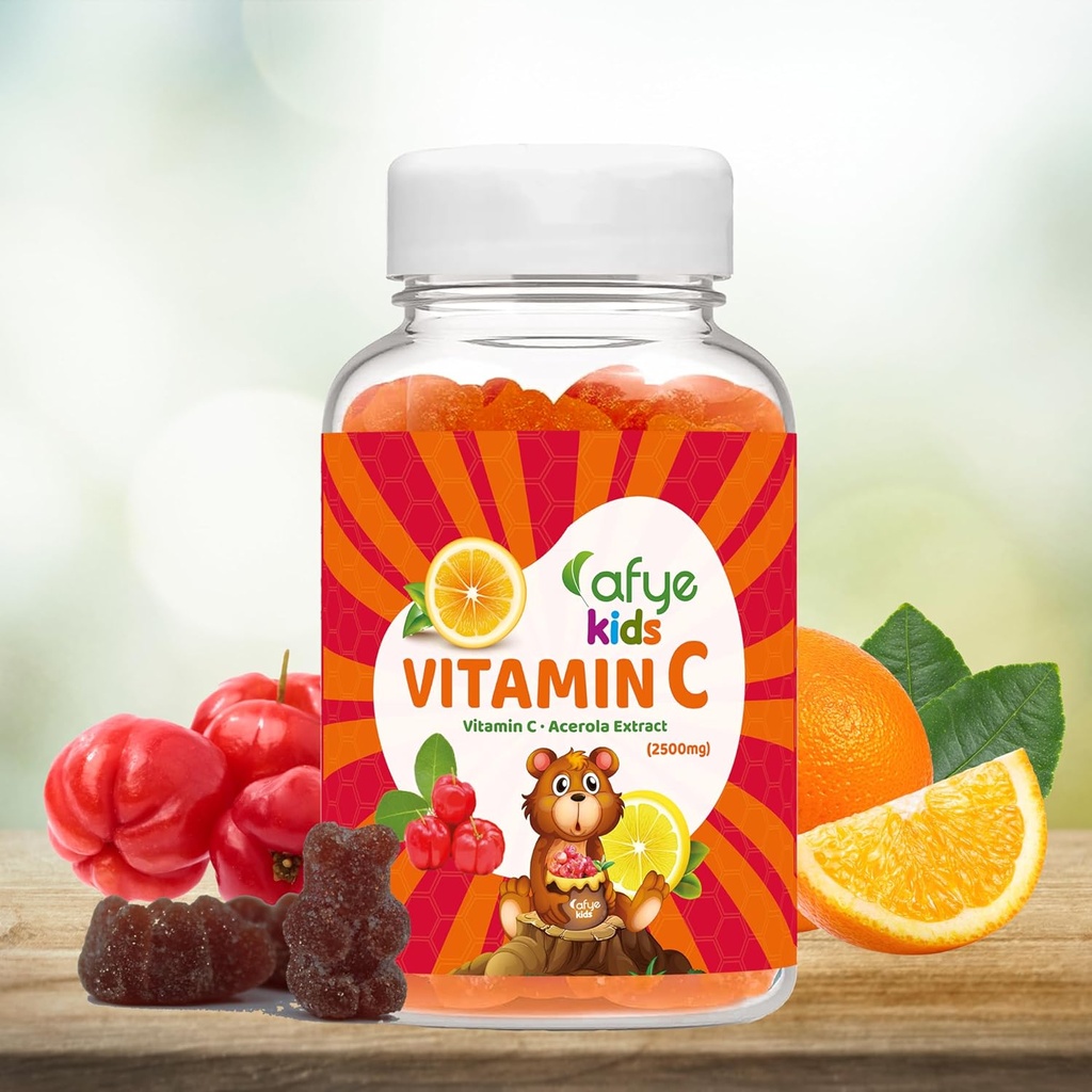 Niños Vitamina C - Immune System Booster Gummies with Bear Shaped - Immune System Support Vitaminas Suplemento para Adultos &amp; Niños - Vitamina C & Acerola Extracto, 60 Cuenta (Pack of 1)