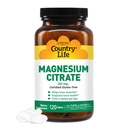 Country Life Magnesium Citrate 250mg - 120 Tablets - Supports Muscle & Nerve Function, Heart Rhythm, Healthy Immune System, Energy Production - Magnesium Complex Supplement