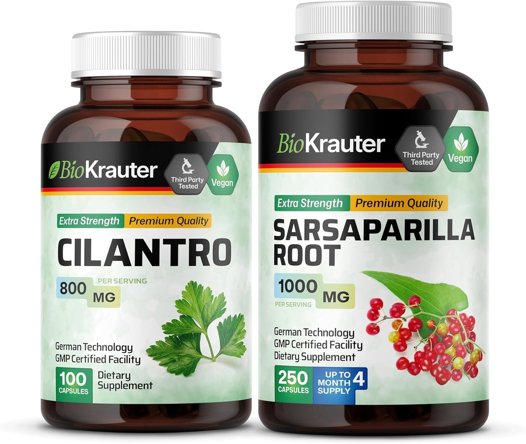 BIO KRAUTER Cilantro 100 cápsulas " Sarsaparilla 250 cápsulas